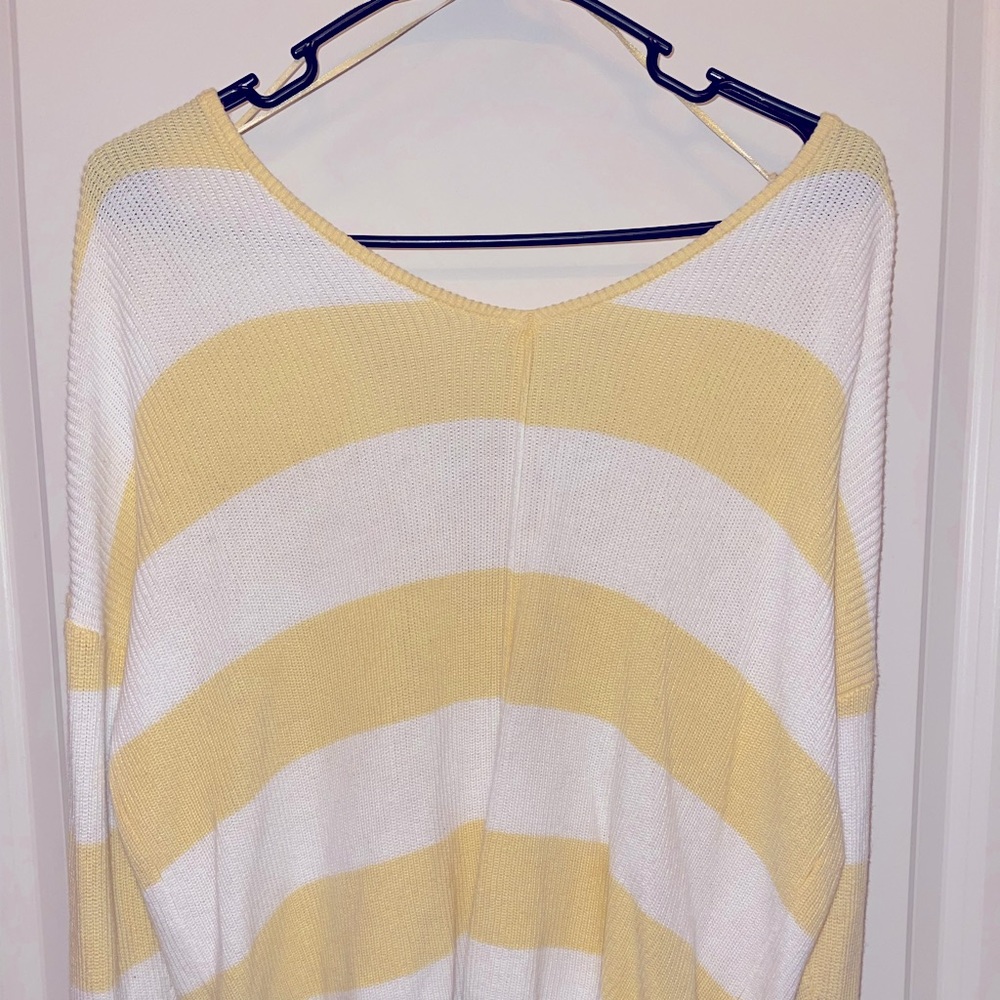 Yellow and White sweater